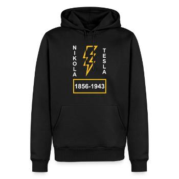Nikola Tesla Electricity - Men’s Premium Organic Hoodie - black - Front - Nico (187cm)
