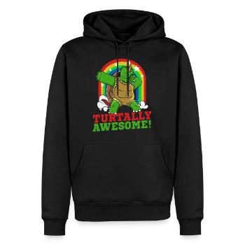 Dabbing Turtle TURTALLY AWESOME Funny Sea Turtle - Men’s Premium Organic Hoodie - black - Front - Nico (187cm)