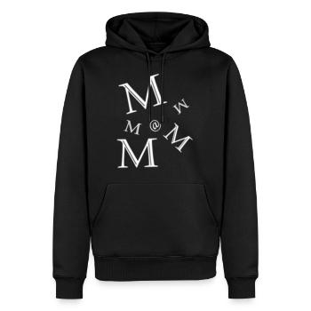 Lettre M Drôle - Sweat à capuche Premium bio Homme - noir - Devant - Nico (187cm)