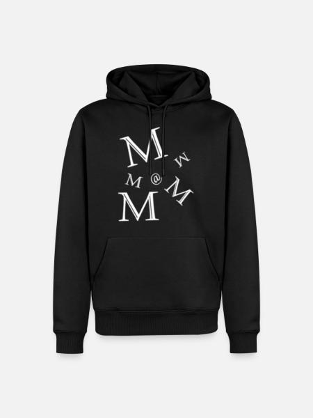 Buchstaben M Lustig - Männer Premium Bio Hoodie - Schwarz