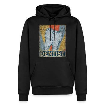 Retro vintage dentist - Men’s Premium Organic Hoodie - black - Front - Nico (187cm)