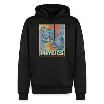 Physik - Männer Premium Bio Hoodie - Schwarz - Vorne - Nico (187cm)