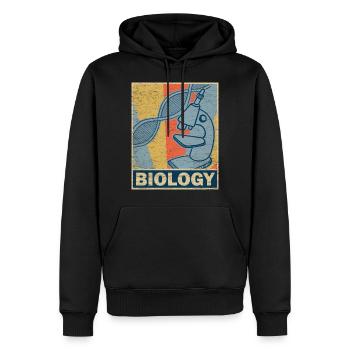 biology - Men’s Premium Organic Hoodie - black - Front - Nico (187cm)