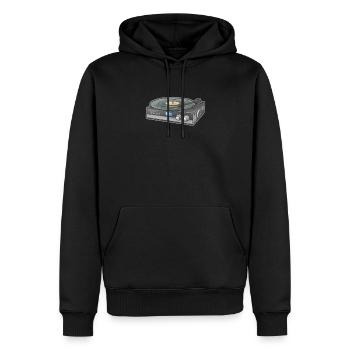 Vintage Vinyl Plattenspieler - Männer Premium Bio Hoodie - Schwarz - Vorne - Nico (187cm)