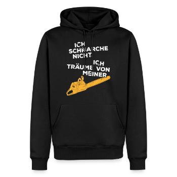 Motorsäge Schnarchen Holzfäller lustiges Geschenk - Männer Premium Bio Hoodie - Schwarz - Vorne - Nico (187cm)