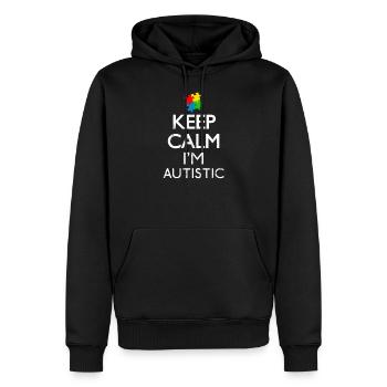 Keep Calm I'm Autistic Geschenk - Männer Premium Bio Hoodie - Schwarz - Vorne - Nico (187cm)