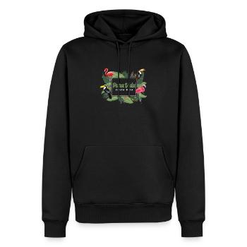Pura Vida Animals Flamingo Wildlife Beaches Costa - Männer Premium Bio Hoodie - Schwarz - Vorne - Nico (187cm)