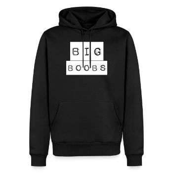 Big BOOBS - Sweat à capuche Premium bio Homme - noir - Devant - Nico (187cm)