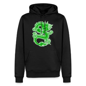 Drache Dragon Asien Fantasy Reptil Geschenkidee - Männer Premium Bio Hoodie - Schwarz - Vorne - Nico (187cm)