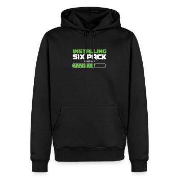 Installieren von Six Packs Workout Gym Bauchmuskeln Übung - Männer Premium Bio Hoodie - Schwarz - Vorne - Nico (187cm)