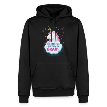 Go Buy A Brain Sarcastic Unicorn Magical - Men’s Premium Organic Hoodie - black - Front - Nico (187cm)