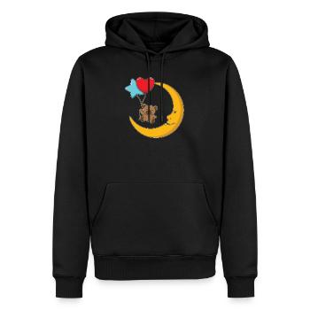 Lune et ballons de l’ours en peluche - Sweat à capuche Premium bio Homme - noir - Devant - Nico (187cm)