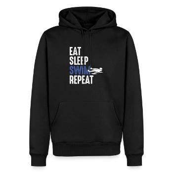 Swimmers Life Swimming Team Eat Sleep Swim Repeat - Men’s Premium Organic Hoodie - black - Front - Nico (187cm)