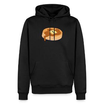 Pfannkuchen mit Butter und Sirup - Männer Premium Bio Hoodie - Schwarz - Vorne - Nico (187cm)