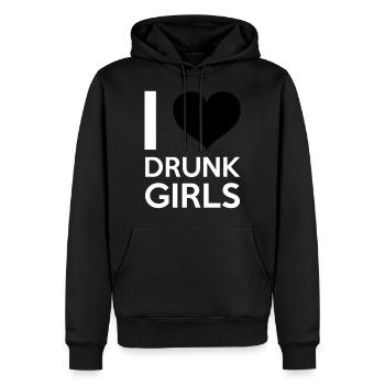 I Love Drunk Girls - Männer Premium Bio Hoodie - Schwarz - Vorne - Nico (187cm)