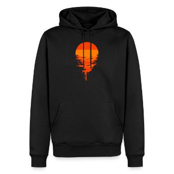LE COUCHER DU SOLEIL - Sweat à capuche Premium bio Homme - noir - Devant - Nico (187cm)