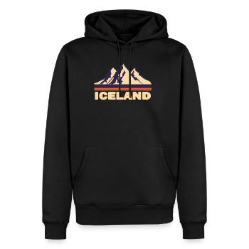 Islande - Sweat à capuche Premium bio Homme - noir - Devant - Nico (187cm)