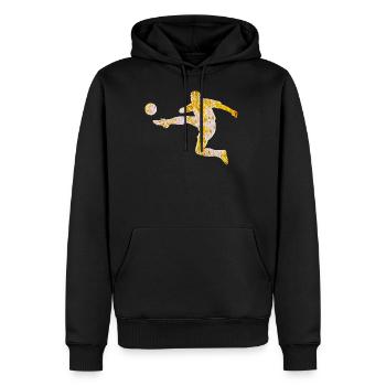 Fußballer Silhouette - Männer Premium Bio Hoodie - Schwarz - Vorne - Nico (187cm)