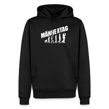 Fête des pères Fête des hommes - Sweat à capuche Premium bio Homme - noir - Devant - Nico (187cm)
