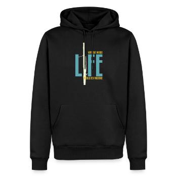 Cadeau d'instrument basson basson - Sweat à capuche Premium bio Homme - noir - Devant - Nico (187cm)