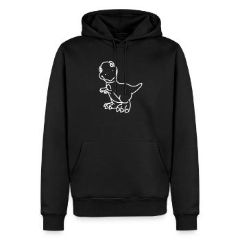 kleiner süßer Baby Dino - Männer Premium Bio Hoodie - Schwarz - Vorne - Nico (187cm)