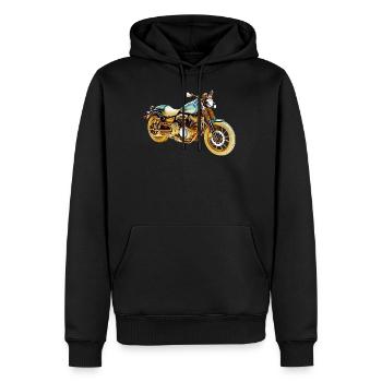 Motorrad - Männer Premium Bio Hoodie - Schwarz - Vorne - Nico (187cm)
