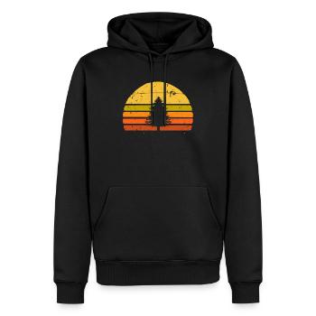 Forêt de Noël de Noël en sapin en détresse rétro - Sweat à capuche Premium bio Homme - noir - Devant - Nico (187cm)