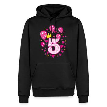 05 5 anniversaire filles ballons de couronne Sternc - Sweat à capuche Premium bio Homme - noir - Devant - Nico (187cm)