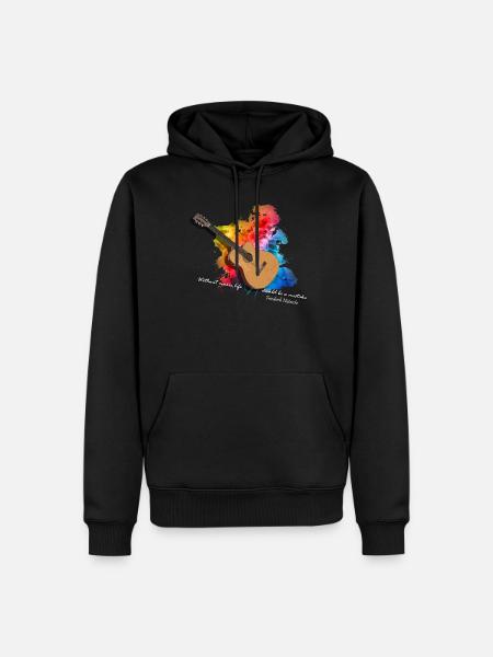 gitarre akustik gitarre mit farben Geschenk - Männer Premium Bio Hoodie - Schwarz