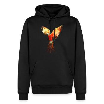 Bunter Papagei - Kinder Männer Frauen T-Shirt - Männer Premium Bio Hoodie - Schwarz - Vorne - Nico (187cm)