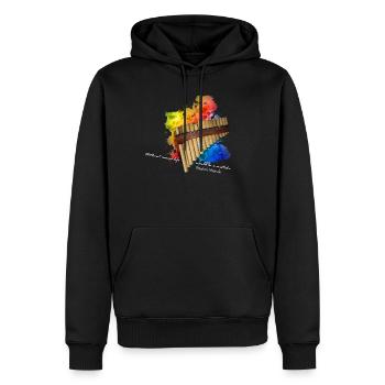 pan flute - Men’s Premium Organic Hoodie - black - Front - Nico (187cm)