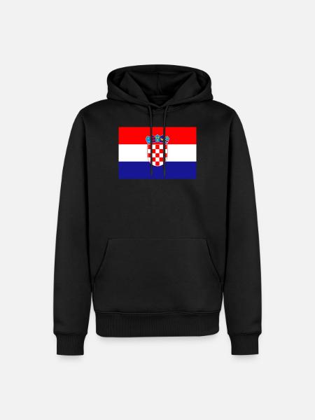 Croatie drapeau drapeau croate drapeau - Sweat à capuche Premium bio Homme - noir