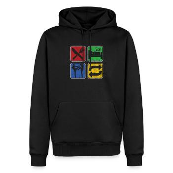 Mangez Dormir Kickboxing Combattant Répétitif Kickboxeur - Sweat à capuche Premium bio Homme - noir - Devant - Nico (187cm)