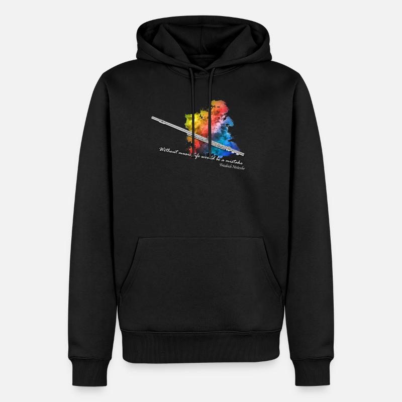 querflöte - Männer Premium Bio Hoodie - Schwarz