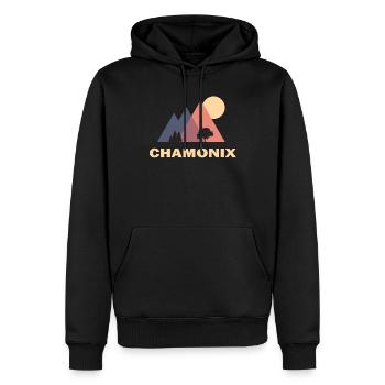 chamonix triangles mountains geometry - Men’s Premium Organic Hoodie - black - Front - Nico (187cm)