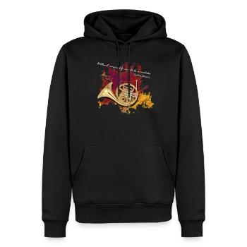 Waldhorn Horn Instrument French horn - Männer Premium Bio Hoodie - Schwarz - Vorne - Nico (187cm)