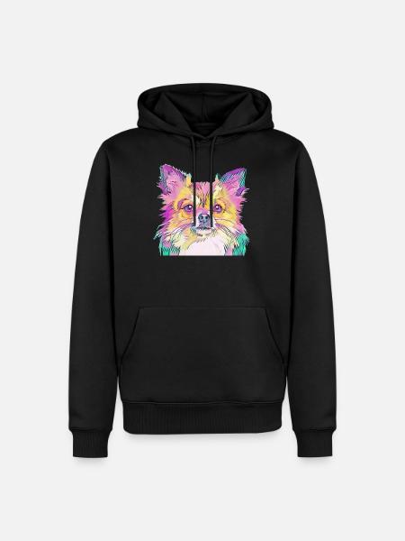 Bunter Hund - Männer Premium Bio Hoodie - Schwarz