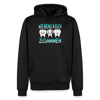 Zahnspange Kieferorthopäde Kieferchirurg Zähne - Männer Premium Bio Hoodie - Schwarz - Vorne - Nico (187cm)