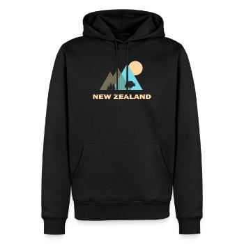 Cadeau montagnes néo-zélandaises - Sweat à capuche Premium bio Homme - noir - Devant - Nico (187cm)
