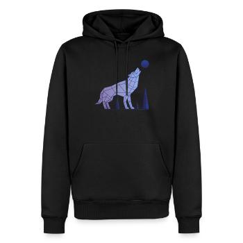 Wolf Alpha Résumé - Sweat à capuche Premium bio Homme - noir - Devant - Nico (187cm)