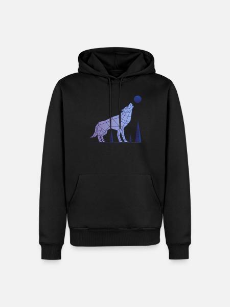 Wolf Alpha Abstract - Men’s Premium Organic Hoodie - black