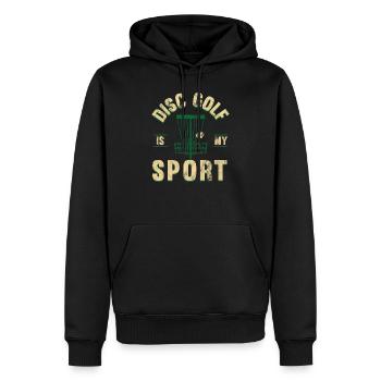 Le disc golf est mon sport - Sweat à capuche Premium bio Homme - noir - Devant - Nico (187cm)