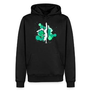 danseuse poledance - Sweat à capuche Premium bio Homme - noir - Devant - Nico (187cm)