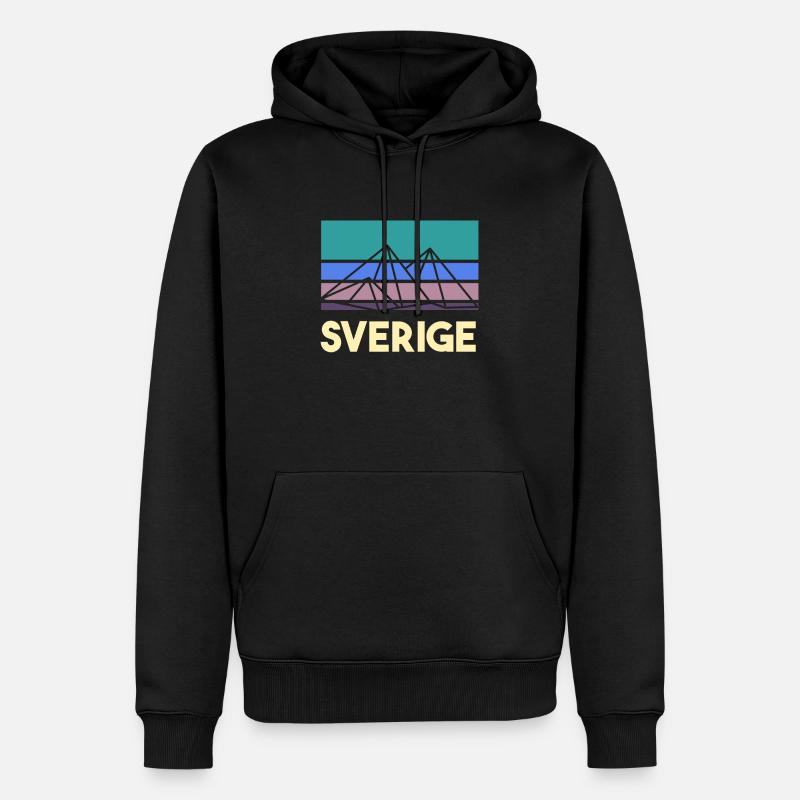 schweden - Männer Premium Bio Hoodie - Schwarz