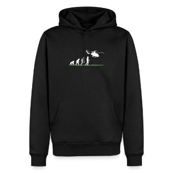 Hélicoptère hélicoptère pilote d'avion - Sweat à capuche Premium bio Homme - noir - Devant - Nico (187cm)