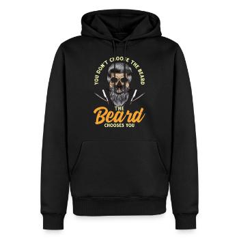 Skull beard beards beard barber beard bearer - Men’s Premium Organic Hoodie - black - Front - Nico (187cm)