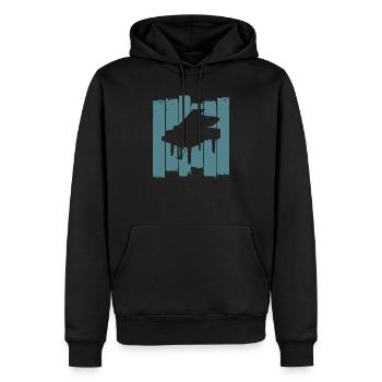piano piano - Sweat à capuche Premium bio Homme - noir - Devant - Nico (187cm)