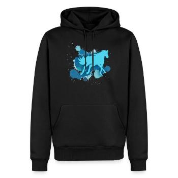 passe-temps d'équitation - Sweat à capuche Premium bio Homme - noir - Devant - Nico (187cm)