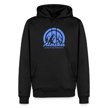 alaska - Männer Premium Bio Hoodie - Schwarz - Vorne - Nico (187cm)