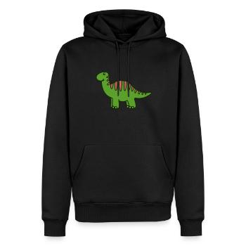 Cadeau de dinosaure Brontosaure - Sweat à capuche Premium bio Homme - noir - Devant - Nico (187cm)